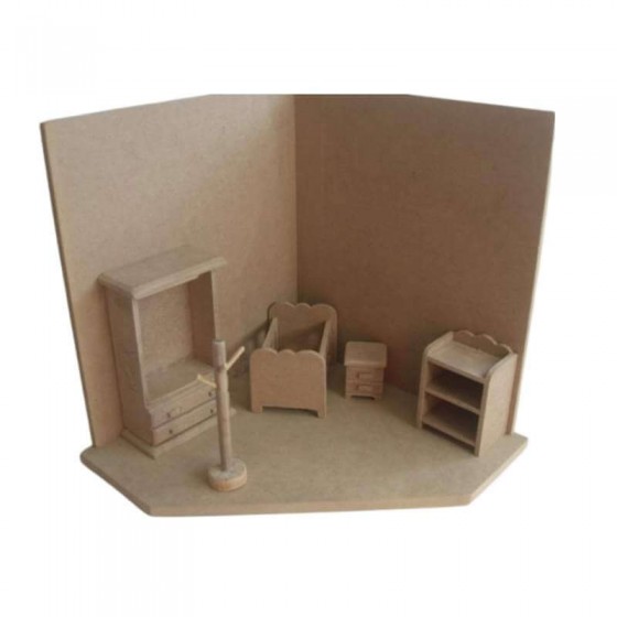 Roombox with baby miniatures